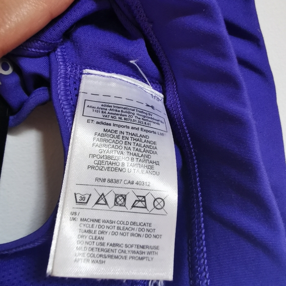Adidas techfit Medium Compression climacool Purple Sports Bra in Size XS - Picture 6 of 10